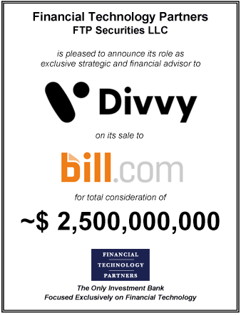 FT Partners Advises Divvy on its $2,500,000,000 Sale to Bill.com