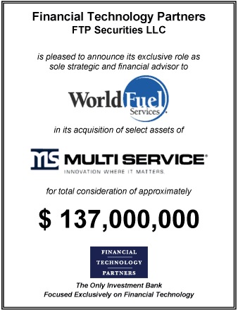 FT Partners Advises World Fuel on its $137mm Acquisition of Multi Service Corporation