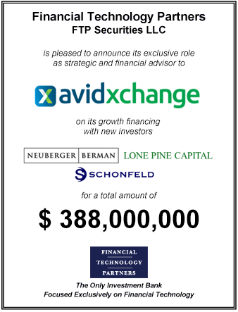 FT Partners Advises AvidXchange on its $388 million Growth Financing
