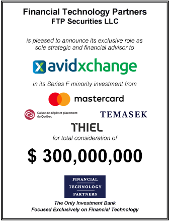 FT Partners Advises AvidXchange on its $300,000,000 Financing