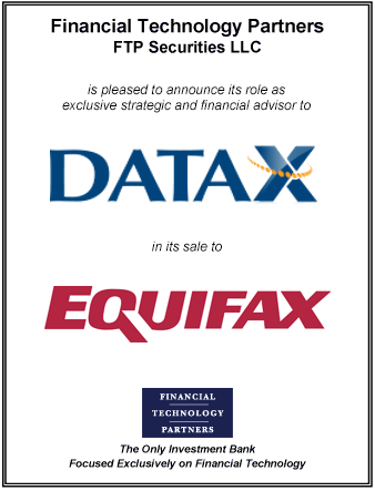 FT Partners Advises DataX on its Sale to Equifax