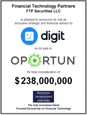 FT Partners Advises Digit on its $238,000,000 Sale to Oportun