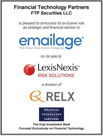 FT Partners Advises Emailage on its Sale to LexisNexis Risk Solutions, part of RELX