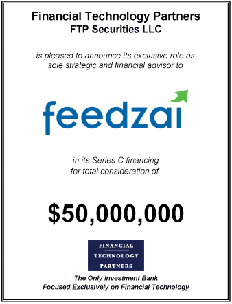 FT Partners Advises Feedzai on its $50,000,000 Series C Financing