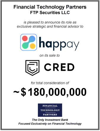 FT Partners Advises Happay on its $180,000,000 Sale to CRED