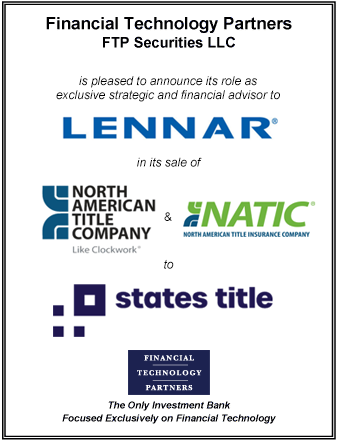 FT Partners Advises Lennar on the Sale of North American Title to States Title