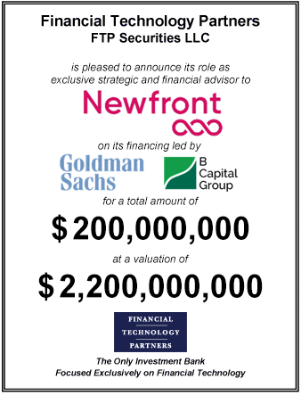 FT Partners Advises Newfront on its $200,000,000 Financing