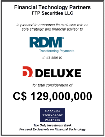 FT Partners Advises RDM on its Sale to Deluxe