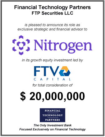 FT Partners Advises Nitrogen (formerly Riskalyze) on its $20,000,000 Financing Led by FTV Capital