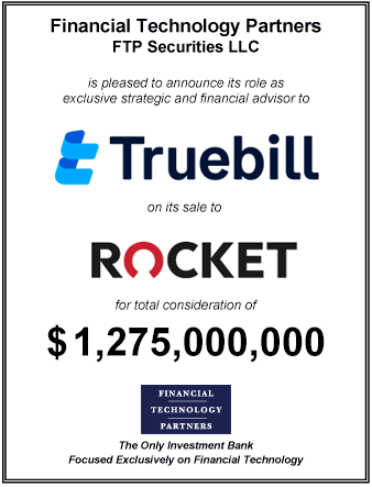 FT Partners Advises Truebill on its $1,275,000,000 Sale to Rocket Companies