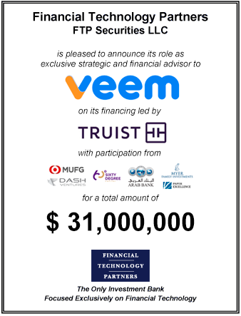 FT Partners Advises Veem on its $31,000,000 Financing Led by Truist