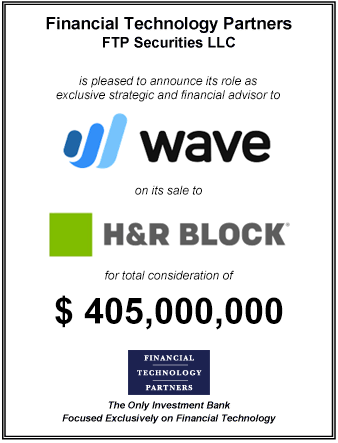 FT Partners Advises Wave on its $405,000,000 Sale to H&R Block