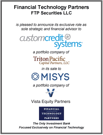 FT Partners Advises Custom Credit Systems in its Sale to Misys