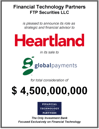 FT Partners Advises Heartland in $4.5 Billion Sale to Global Payments