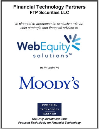 FT Partners Advises WebEquity on its Sale to Moody's