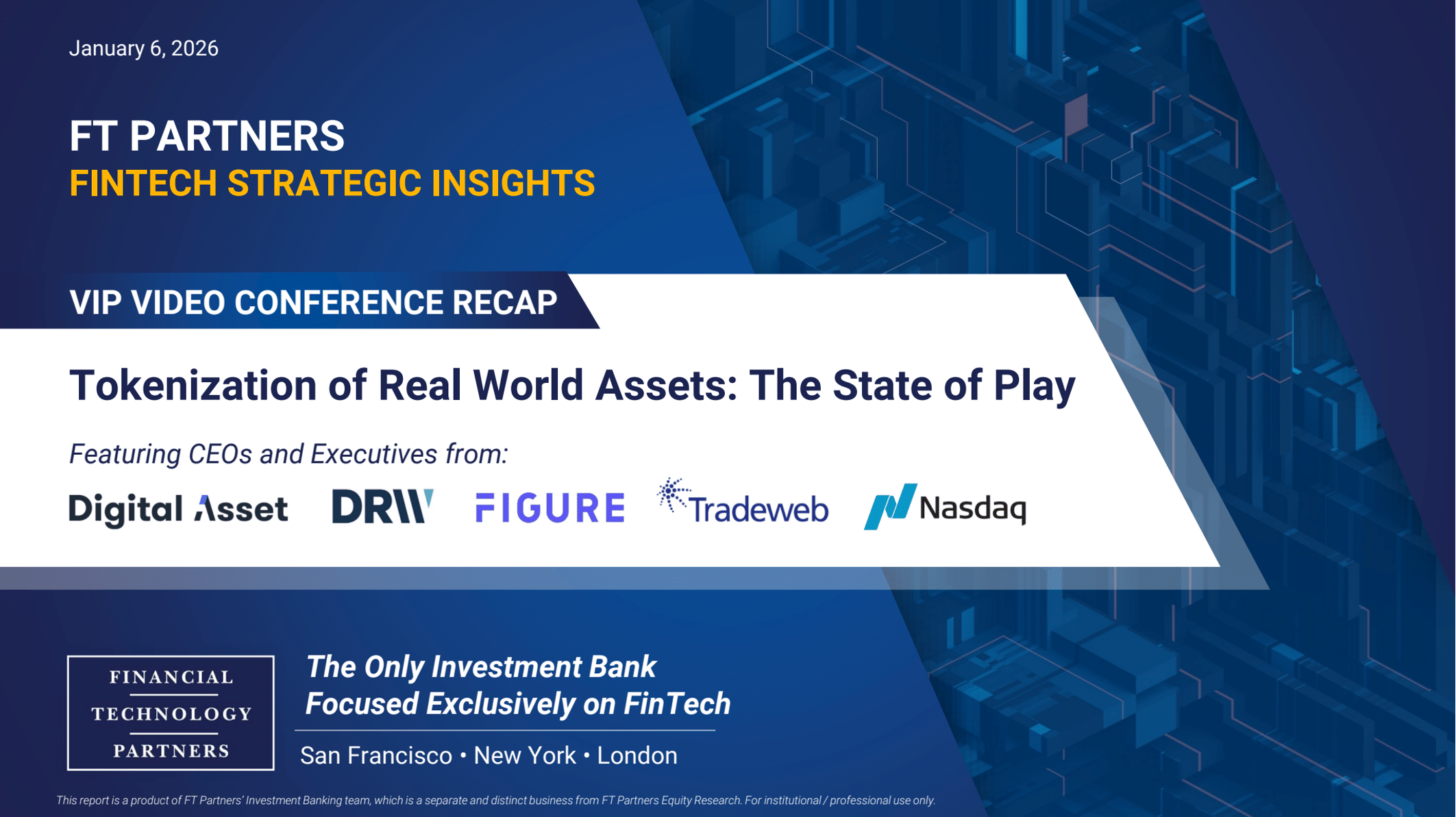 Watch the Replay – Tokenization of Real World Assets: The State of Play – VIP Video Panel